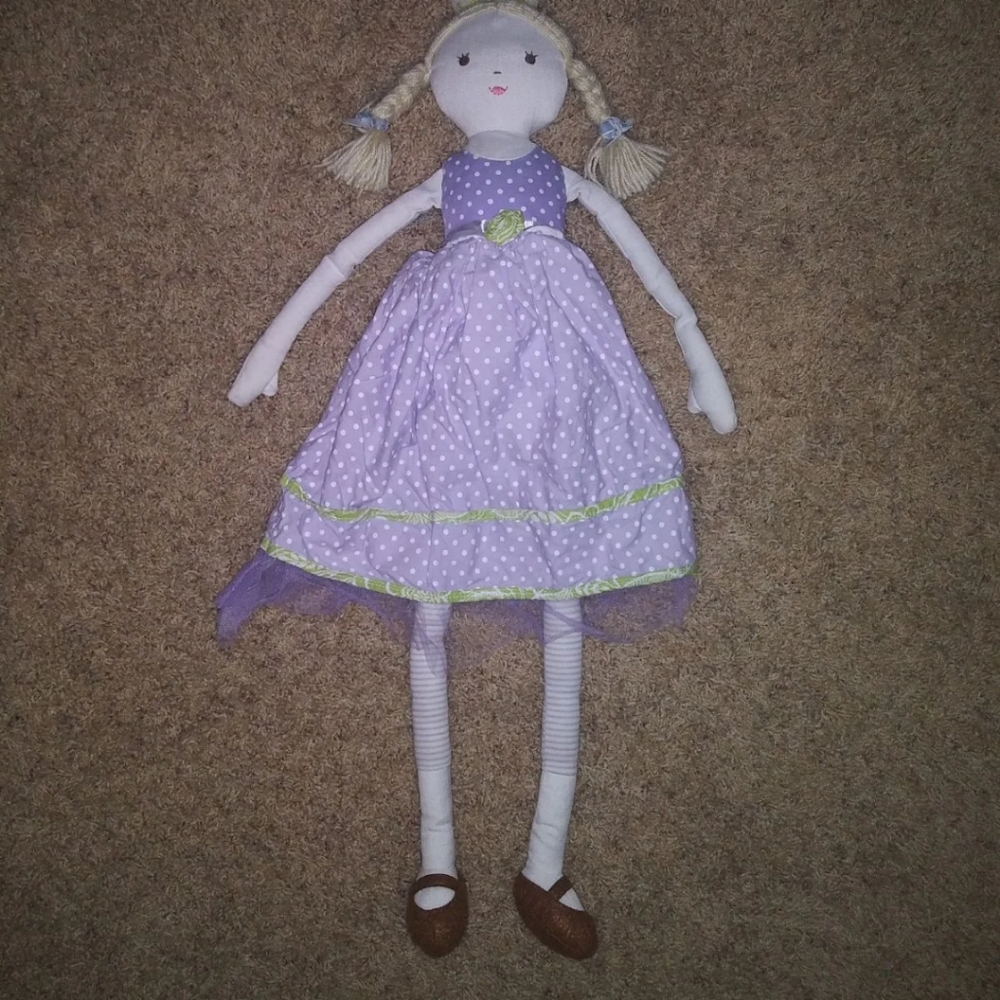 Pottery Barn Kids Doll With Purple Dress